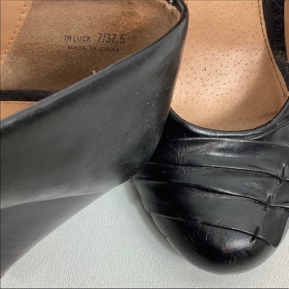 CL by Laundry “In Luck” Black Wedge Shoes - Picture 6 of 9